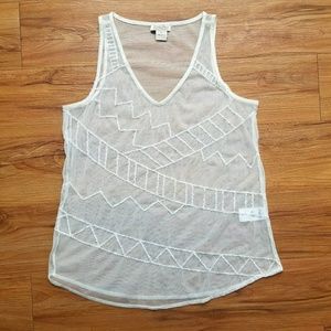 Lucky Brand Cream Sequins Tank